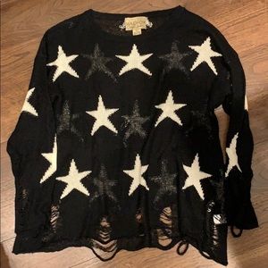 Wildfox Seeing Stars Lennon Sweater Dirty Black